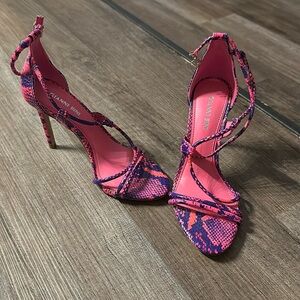 Pink & Blue Snakeskin Gianni Bini Heels